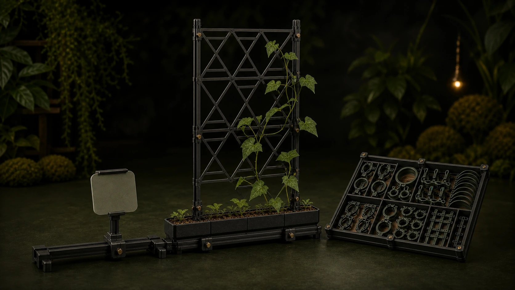 Modular Growing Trellis connected to compatible modules.